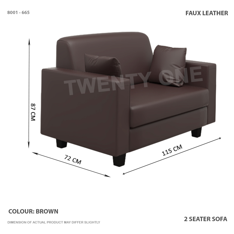 8001 3S 665 2 Seater Faux Leather Sofa 1 C